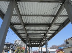 松戸市　ガソリンスタンド屋根工事
